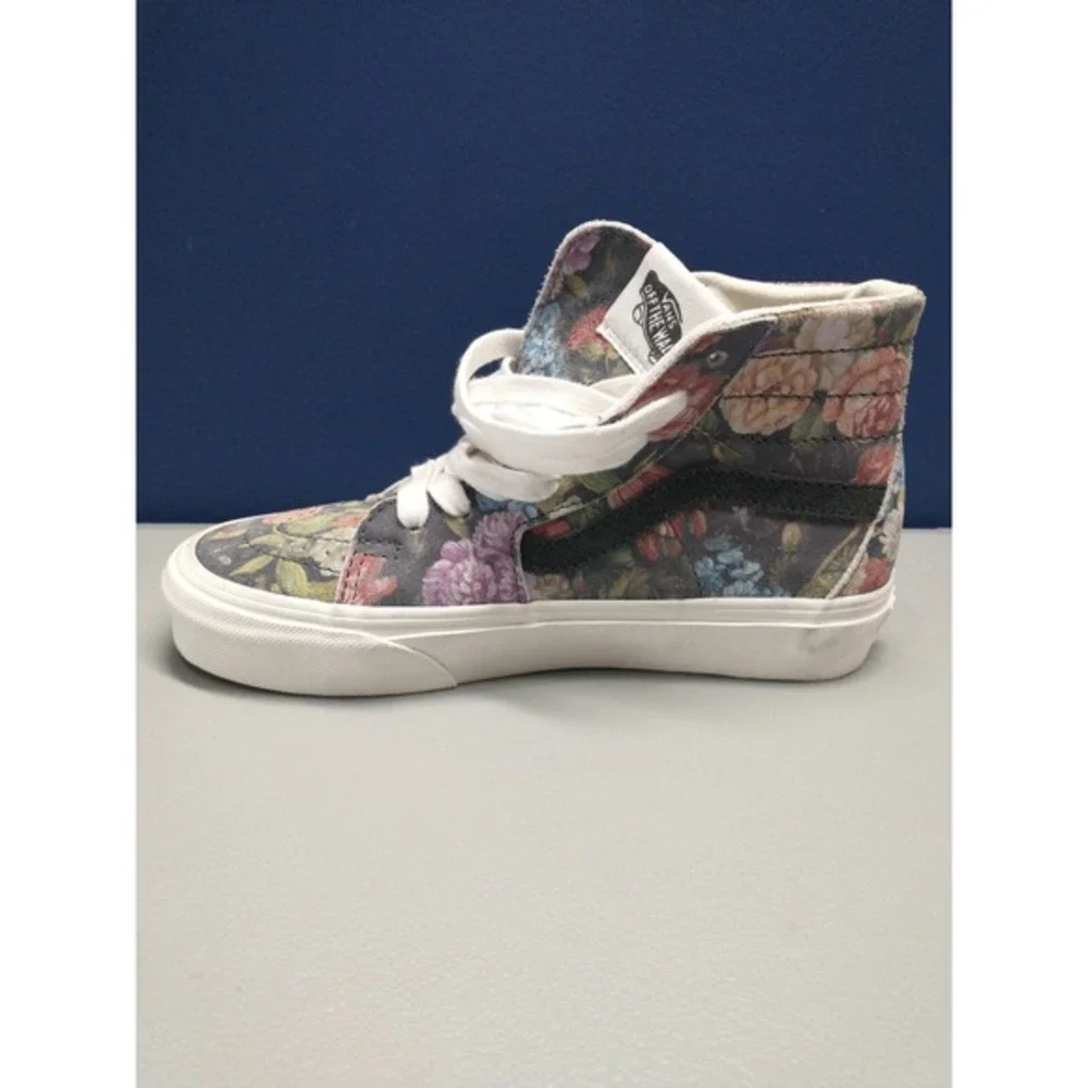 Vans High Top Sneakers Shoes Mens 3.5‎ Womens 5 Multicolor Floral Suede Lace Up